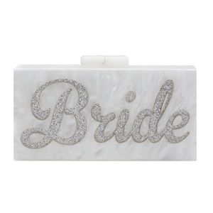 Rae of Light Bride to Be Pearl White Acrylic Handbag